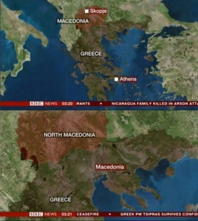 Fake news από τα κυβερνητικά ΜΜΕ – Το BBC δεν μετονόμασε τους χάρτες του – Ακόμα «Μακεδονία» τα Σκόπια